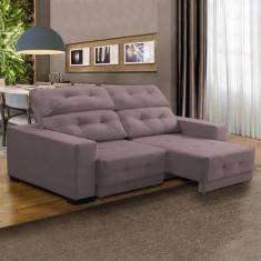 Imagem de Sofá Retrátil Compact 210 Cm Reclinável Mola Bonnel Espuma D26 Suede R