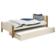 Imagem de Cama Babá Solteiro Com Auxiliar Simba Areia Fosco Com Madeira - Moveis