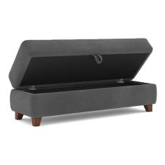 Imagem de Recamier Calçadeira Bali 1,40M Suede Grafite - Inova Decorações