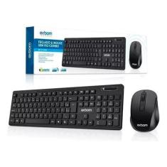 Imagem de Teclado E Mouse Óptico Sem Fio 2.4ghz Combo Abnt2 Usb 1000f - EXBOM
