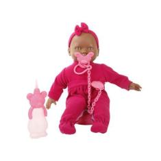 Imagem de Boneca Interactive Baby Mini Bebê Mania Xixi Negra - com Acessórios Ro