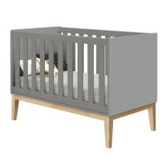 Imagem de Berço Americano Classic New Cinza Fosco com Natural - Reller
