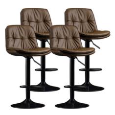 Imagem de Banqueta Alta Giratória Regulagem de Altura Duoffice Kyoto DU76, Marro