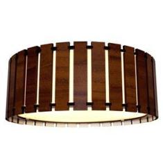 Imagem de Lustre de teto Plafon Redondo de Madeira 40cm modelo Saruê