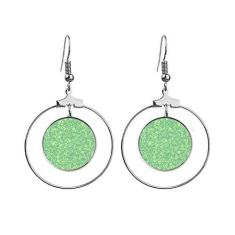 Imagem de Brincos abstratos de linhas entrelaçadas com padrões verdes com argola pendente, joia circular