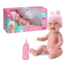 Imagem de Boneca New Pop Joy Xixi Bambola +3 Rosa Com Touca E Mamadeira