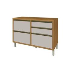 Imagem de Gabinete P/Pia Cozinha Balcão Baronesa C/4Gavetas E 1 Portas Basculant