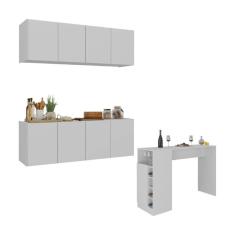 Imagem de Armário de Cozinha com Bancada Americana/Mesa Gourmet Multimóveis MP2202