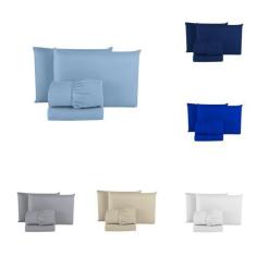 Imagem de Jogo De Lençol Cama Box Queen 04 Peças Microfibra Premium - Nara Enxov