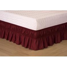 Imagem de Saia Para Cama Box Colchobox Elasticada Ajustavel Solteiro Casal Vinho