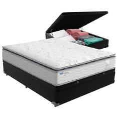 Imagem de Cama Box Baú Casal E Colchão Molas Ensacadas Amsterdã Probel - Preto