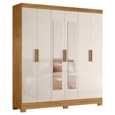 Imagem de Guarda Roupa Casal Valença 6 Portas com Espelho - Moval Freijó/Off White