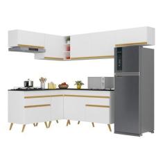 Imagem de Armário De Cozinha Completa De Canto Veneza Gw Multimóveis Mp2069 Bran