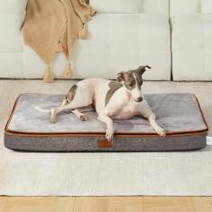 Imagem de LIORCE Cama grande de espuma viscoelástica para cães - Cama ortopédica de 10 cm de espessura para cães grandes - Cama impermeável para cães com capa lavável removível e zíper envolvente - Conforto