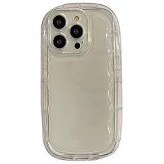 Imagem de Capa de telefone oval de cor doce fofa para iPhone 14 13 12 11 Pro Max 14 Plus Capa de almofada de ar brilhante, transparente, para iPhone 14