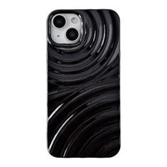 Imagem de Caseative Capa para iPhone 14 Plus, ondulação de água, padrão de bolha de meteorito, cromada, macia, compatível com capa para iPhone (preto claro, iPhone 14 Plus)