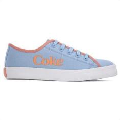Imagem de Tênis Coca Cola Newpoart Canvas Powder Azul e Pessego - Feminino-Feminino