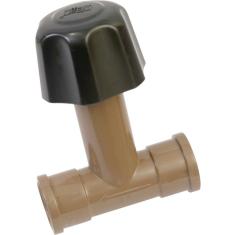 Imagem de Registro PVC Soldável s/ Canopla 1987 20mm Marrom Emb. c/ 12 Un. - Herc