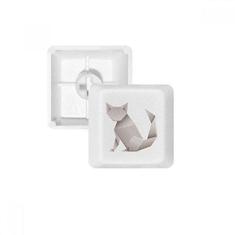 Imagem de Origami teclado geométrico abstrato padrão de gato teclado mecânico PBT kit de atualização para jogos