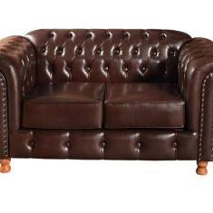 Imagem de Namoradeira Sofá Chesterfield Com Capitonê Luís XV Café