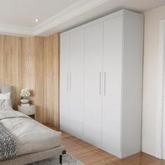 Imagem de Guarda Roupa Casal 4 Portas 2 Gavetas Supreme Batrol Móveis Branco