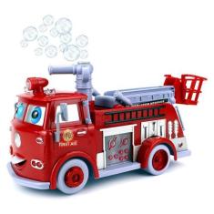 Imagem de Brinquedo Caminhão Bombeiro Bolhas De Sabão Com Luz Música - Toy King