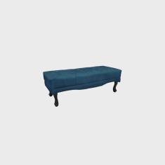 Imagem de Recamier Calçadeira Decorativo Vicenza 1,40 cm Veludo Azul - Montanaris Decor