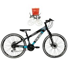 Imagem de Bicicleta Aro 26 Vikingx Tuff Preto/Azul 21v Alumínio Freio Hidráulico