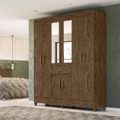 Imagem de Guarda Roupa com Espelho 165x204cm Portugal Moval Castanho