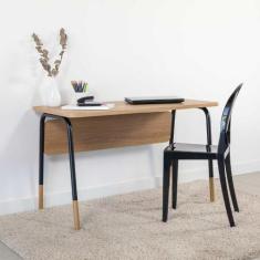 Imagem de Mesa Escrivaninha 136cm Home Office Pés em Metal e Madeira - Artesano 