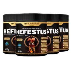 Imagem de 4X Hefestus Pre Treino Hf Suplements Blueberry 300G