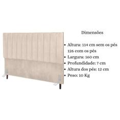 Imagem de Cabeceira Cama Box Queen 160cm Carla Suede Bege E Frame