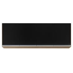 Imagem de Armário Aéreo 160cm 4 Portas Nevada Castanho/preto - Lumil Móveis