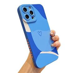 Imagem de YKCZL Capa compatível com iPhone 13 Pro Max de 6,7 polegadas, linda arte pintada com padrão de coração, lente de câmera completa, capa protetora fina e macia à prova de choque para mulheres e meninas