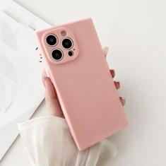 Imagem de Capa de telefone quadrada de silicone macio TPU de cor sólida para iPhone 15 14 13 12 Mini 11 Pro Max XS X XR 7 8 Plus SE Capa traseira à prova de choque, rosa, para iPhone XR