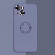 Imagem de Capa de telefone de silicone líquido macio para iPhone 11 12 13 Pro Max 13Mini XS Max X XR 7 8 Plus SE 2020 Stand Ring Capa à prova de choque, cinza, para iPhone XR