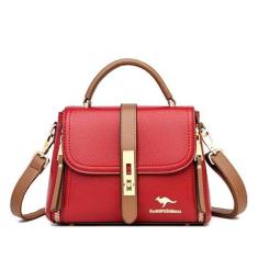 Imagem de Bolsa tiracolo de couro de qualidade de luxo com alça superior para mulheres bolsa de ombro para mulheres bolsa de alça superior para mulheres, Vermelho