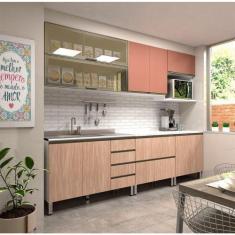 Imagem de Cozinha Modulada 7 Peças Sem Tampo De 120 Branco Com Cumaru - OUTRAS M