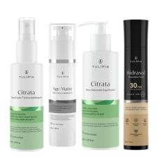 Imagem de Kit Tulipia Peles Oleosas - Loção, Sabonete, Sérum, Protetor - Tulipia