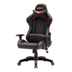 Imagem de Cadeira Gamer Giratória Stock Car Blume Office Poliuretano (pu) Preto e Vermelho Base Rodízio Preto