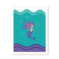 Imagem de Arte Maníacos Quadro Decorativo Sereia - 23x16,25cm (Moldura caixa em laca )