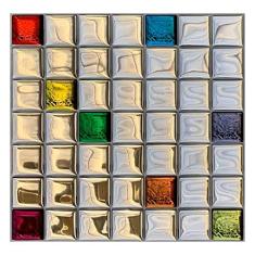 Imagem de Pastilha Adesiva Espelhada Colorida Kit 4 Placas Adesivo 3 M