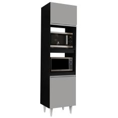 Imagem de Paneleiro Torre Quente 2 Portas Colorado Preto/Cinza - Lumil Móveis