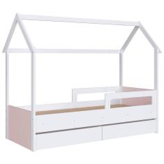 Imagem de Cama Infantil Casinha Com 2 Gavetas Infix C06 Branco/rosa - Mpozenato