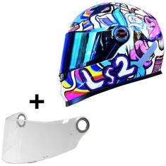 Imagem de Capacete Feminino Ls2 FF358 Bubble Rosa Esportivo + Viseira