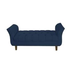 Imagem de Recamier Estofado Para Salão de Beleza 195 cm Grécia Suede Azul Marinho - DL DECOR