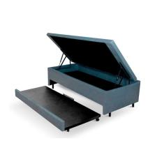 Imagem de Bicama com Baú Viúva 120x203 Cm em Courino Cinza