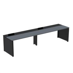 Imagem de Mesa de Plataforma Simples para 2 Pessoas Corporativa 120x792/2p Pscpp120/792/2p Grafito/Preto