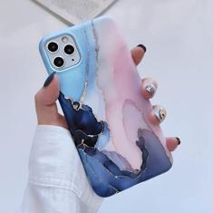 Imagem de WEIYU Capa macia compatível com iPhone 11 Pro Max, design de concha branca com padrão de mármore 3D, capa robusta e fina de borracha macia TPU com absorção de choque para Apple iPhone 11 Pro Max de