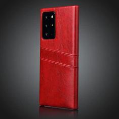 Imagem de Estojo fino para cartão traseiro em couro retrô para Samsung Galaxy S20 S21 S22 S10 S9 S8 Plus Note 8 9 10 20 Ultra Cover, vermelho, para S22 Ultra